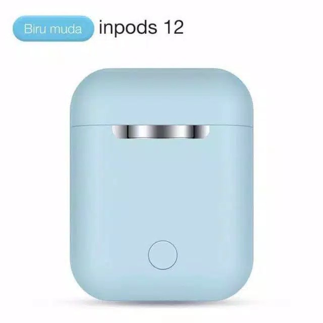 Headset Bluetooth I7S TWS I9S Inpods 12 Macaron Earphone Android IOS Bluetooth 5.0 Twins inpod i12-i12 Biru Muda