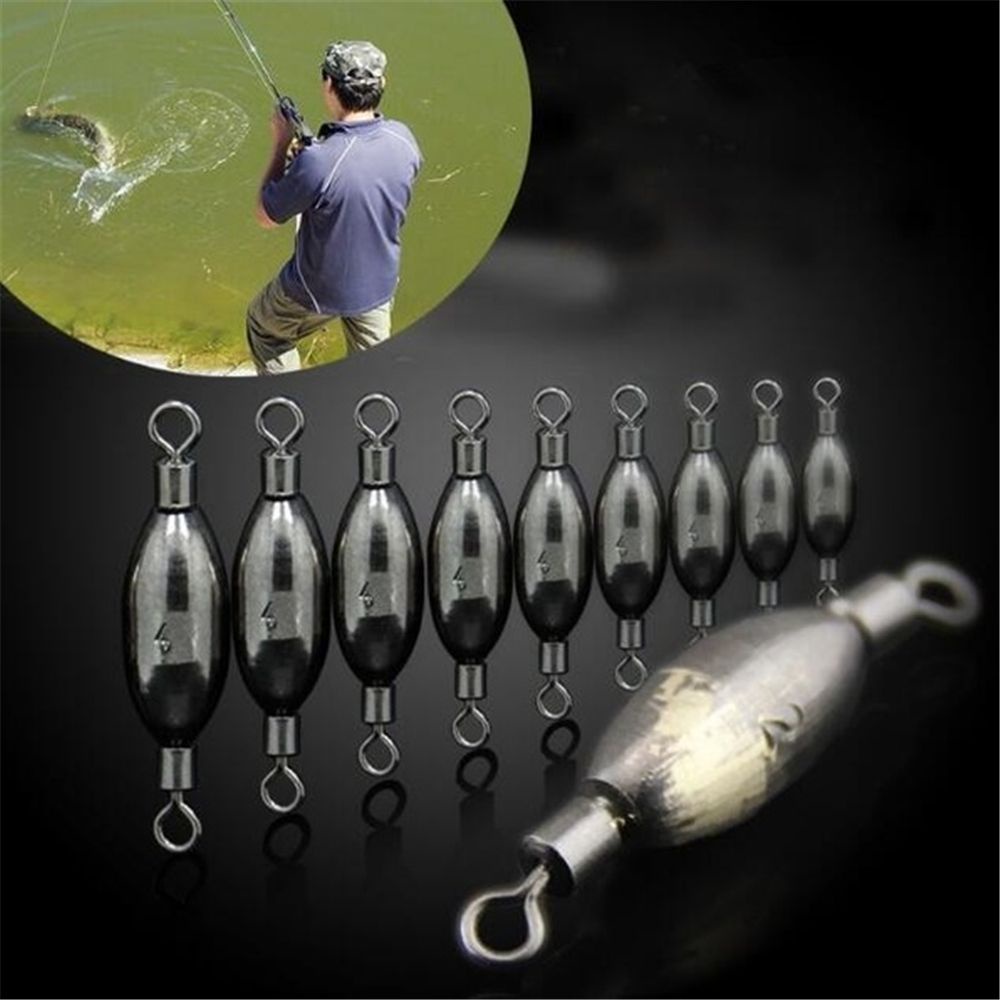 REBUY 5Pcs Fishing Tools Lead Sinker Connecting Connector Sinkers Counterweight Swivels Rolling Fishing Swivels Durable Metal Tackle Accessories