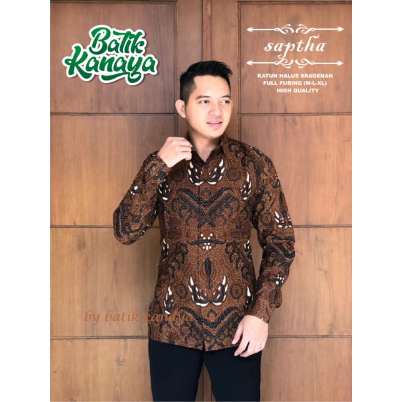 Kanaya Kemeja Batik Pria Lengan Panjang Full Furing SAPTHA Asli Solo