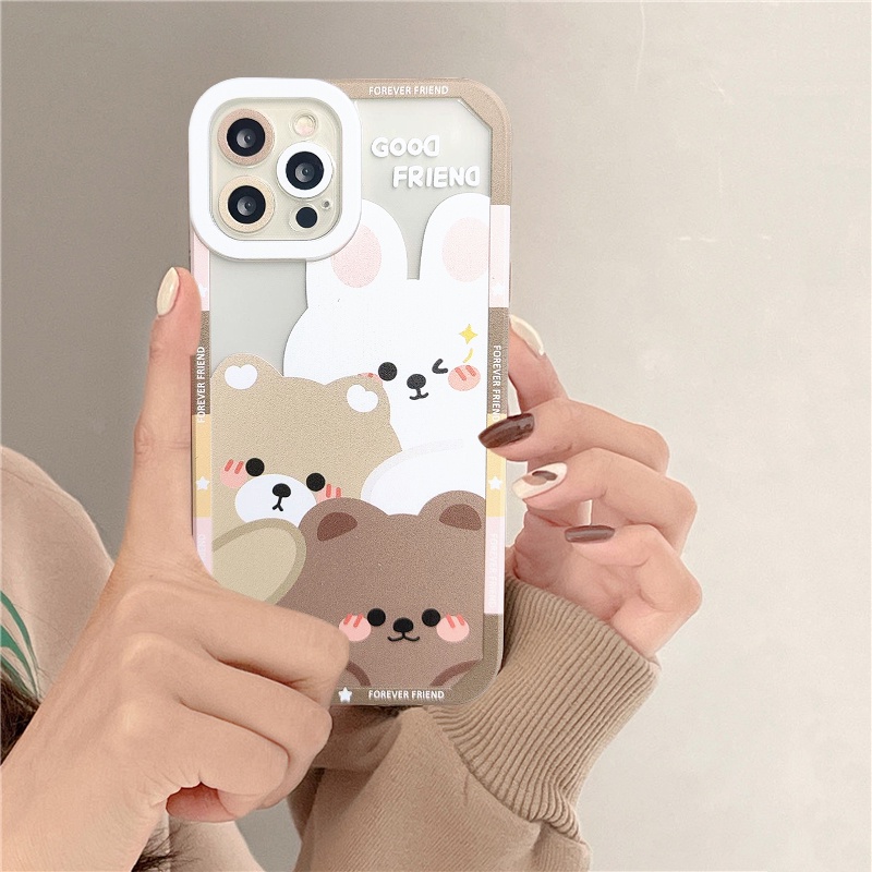 Soft Case Tpu Transparan Shockproof Motif Kartun Beruang Untuk Infinix Hot 9 10 11 Play 11s 10 lite Smart 6 5