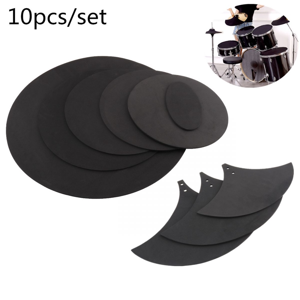 Slade 10pcs / Set Pad Peredam Suara Drum Untuk Latihan