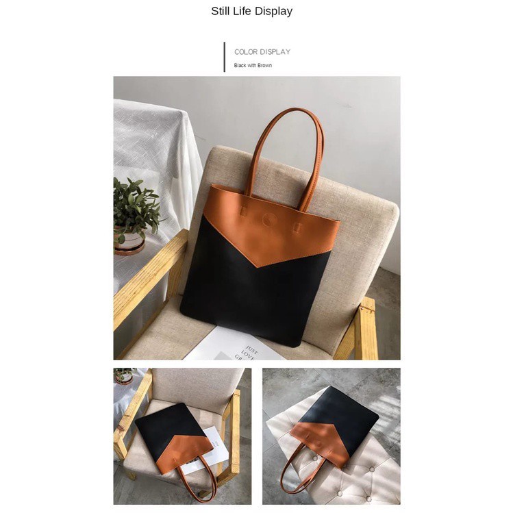 COD SALE 2.2 - TOTEBAG RESLETING KULIT BOTEGA [MUAT LAPTOP] KOMBI 2V HITAM, KREM, COKLAT | TOTEBAG KASUAL/KOREAN | TOTEBAG KERJA, KULIAH, SEKOLAH, TRAVELING | TOTEBAG FASHION SHOW