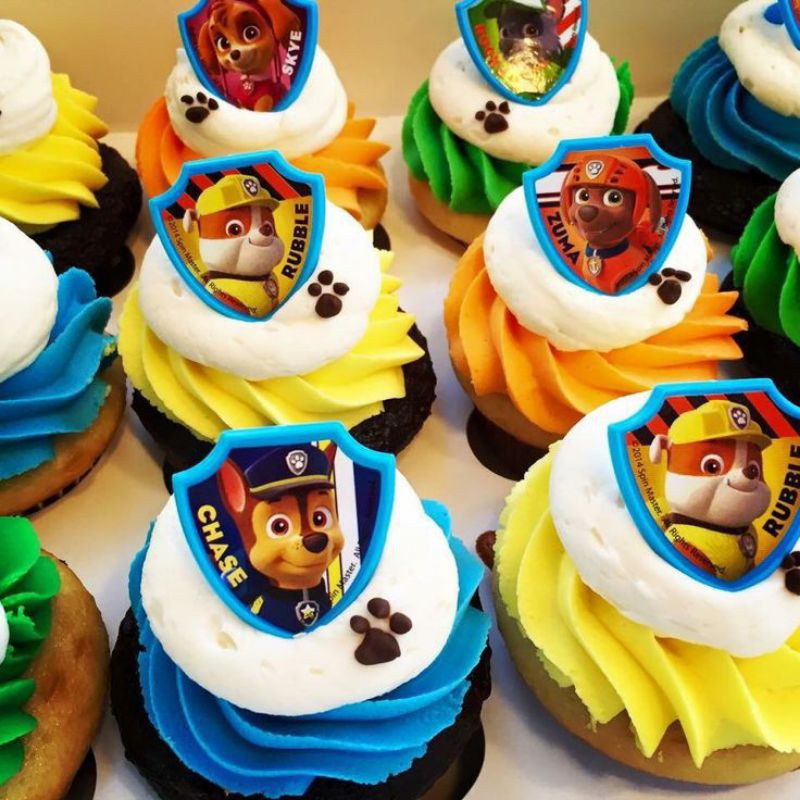 Paw Patrol Topper Makanan Kue Tart Cupcakes Nasi Kuning Kertas Bisa ...