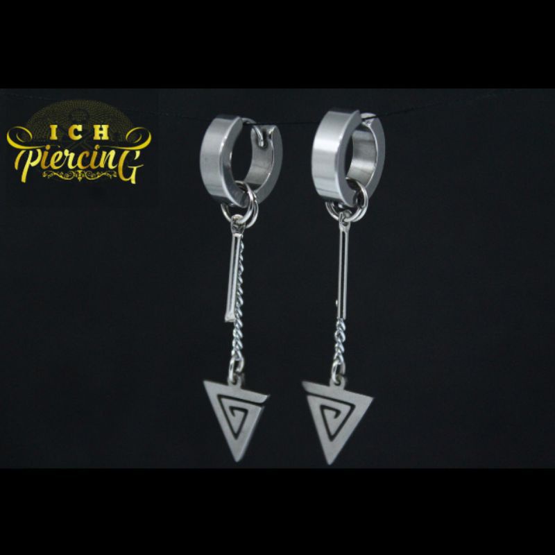 anting Korea tindik dan jepit model simbol gantung / anting korea pria dan wanita