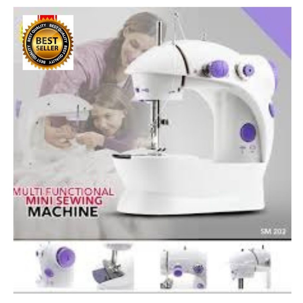 Mesin Jahit Baju Portabel Serbaguna Mini Sewing Machine Electric 2 in 1 GT SM202A 112144