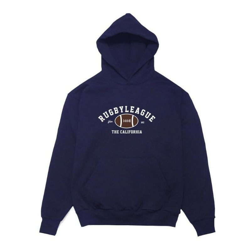 RUGBY LEAGUE SWEATER HOODIE UNISEX FLEECE TEBAL TERBARU'