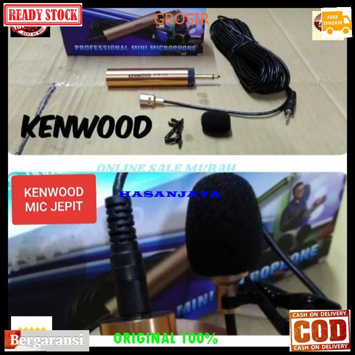 G64 Kenwood Mic Jepit kabel 8 meter Kancing kerah baju GE64 microphone Clip on klip tie Condensor sensitif aux mikrophone mik karaoke sound audio cable profesional pro vocal vokal system panggung dj studio YOUTUBER meeting pidato ceramah G64  Suara jernih