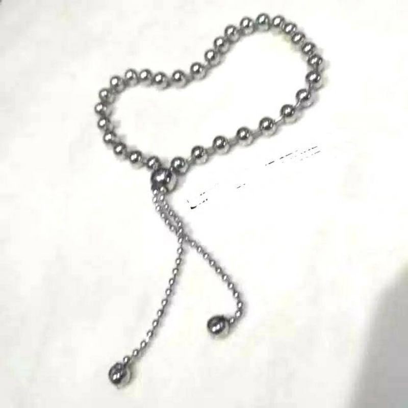 Gelang Tangan Baja Serut Silver Anti Karat