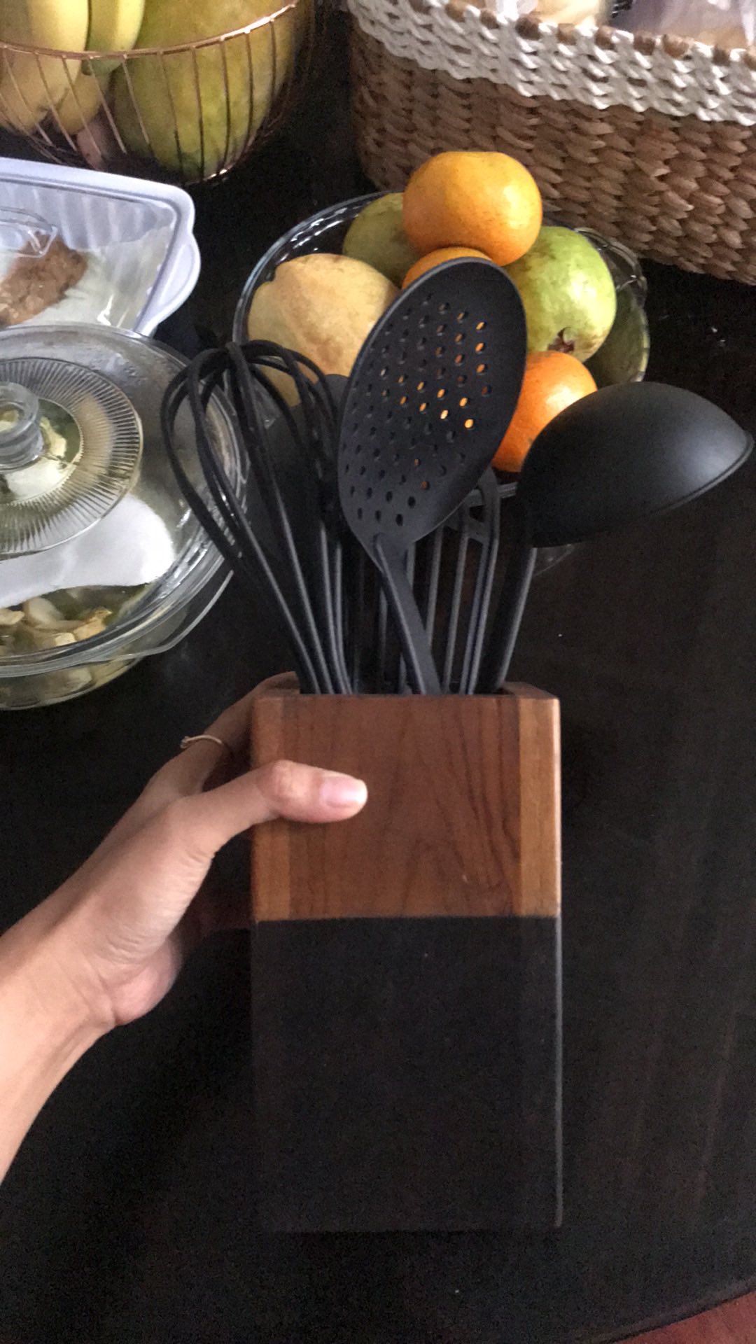 Tempat Spatula Kayu Jati / Tempat Sutil / Kotak Spatula / Kotak Sutil / Tempat Alat Masak