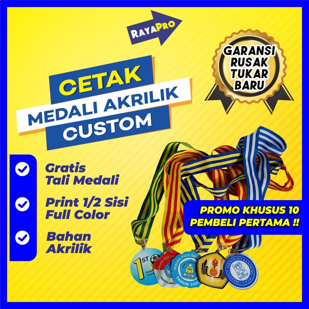 MEDALI AKRILIK - Medali Wisuda & Graduation Custom / Grosir Medali Kelulusan Sekolah PAUD, TK, SD, S