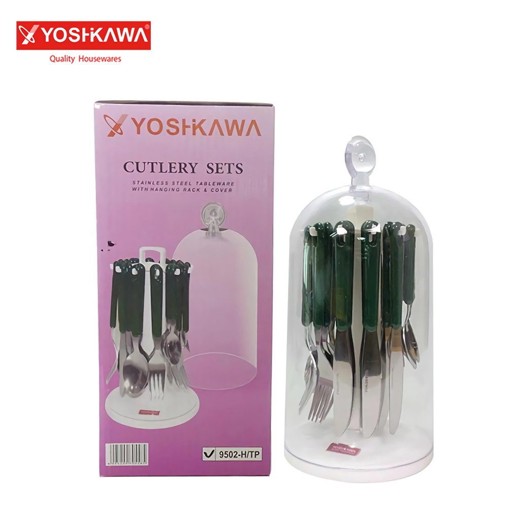 

YOSHIKAWA Sendok Makan Stainless 24 Pcs Cutlery Set EVL-9502 Hijau