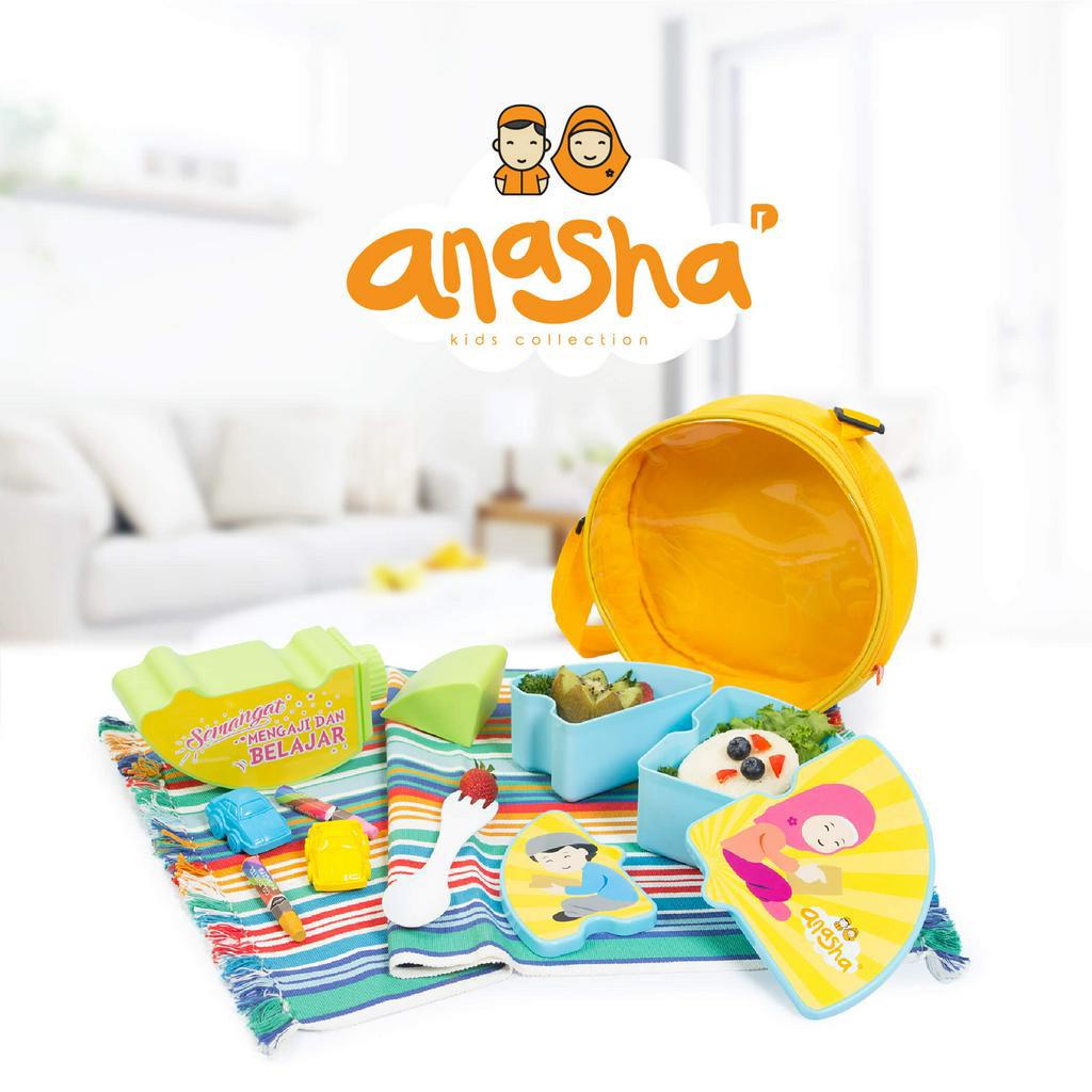 Anasha Rayyan Puzzle Lunch Set | Kotak Makan Bekal Anak Sekolah Lucu Unik | Set Kotak Bekal Anak