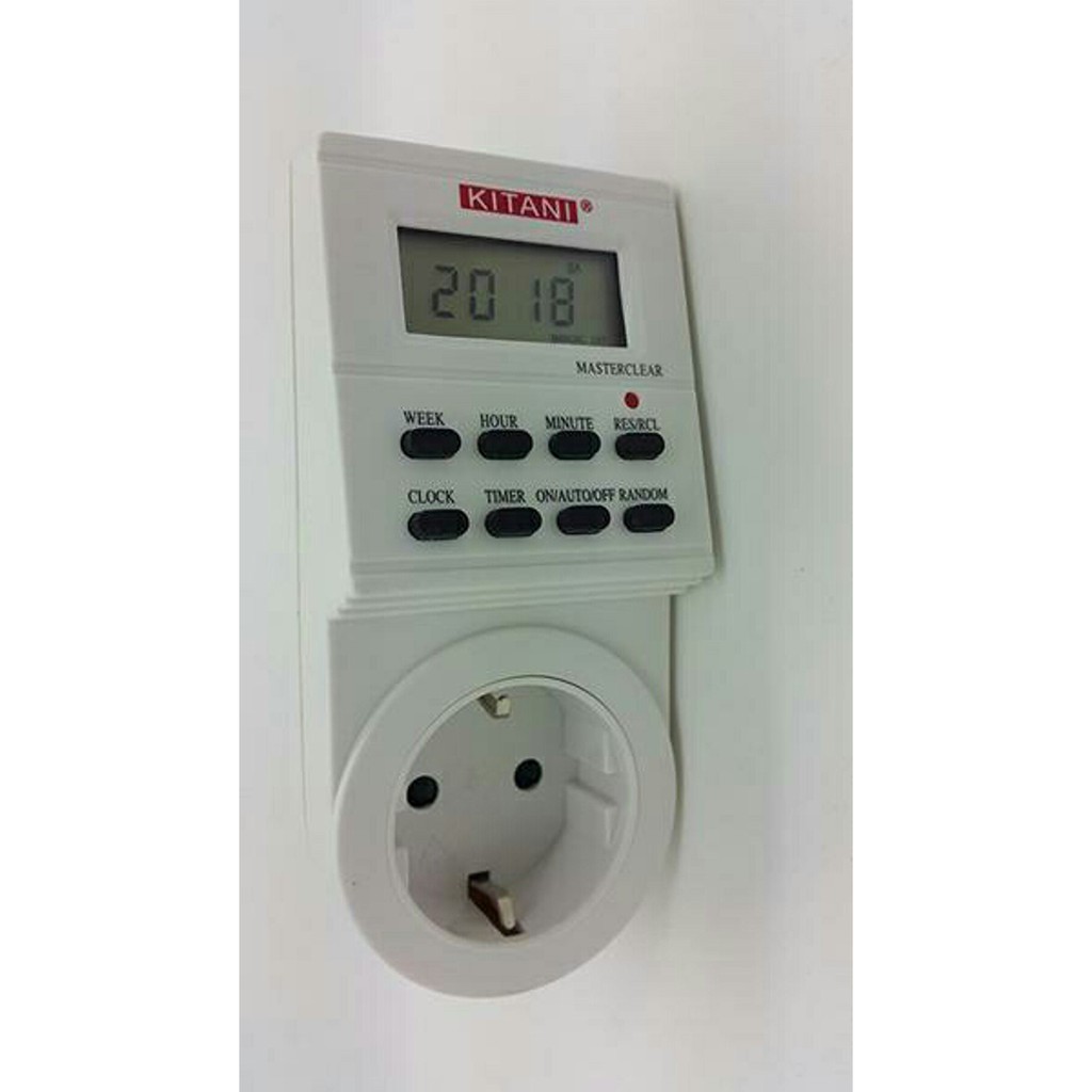 Kitani Digital Timer Stop Kontak Listrik Otomatis Beban Maksimum 16A/3600w, Tegangan 220-230v.