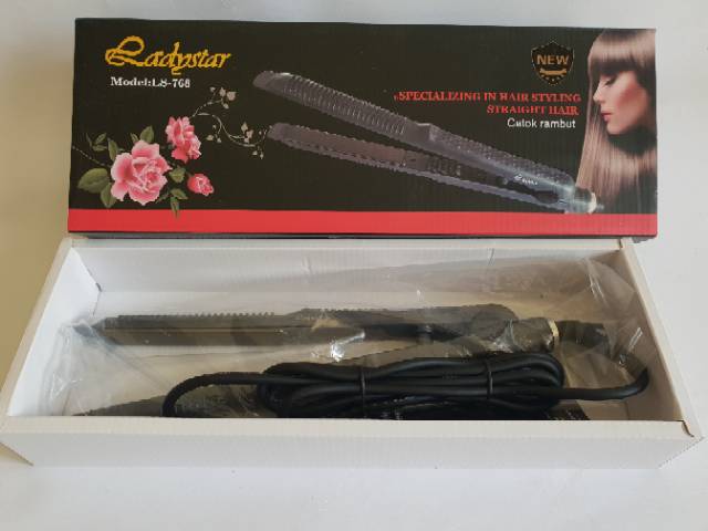 Catok rambut ladystar Ls-768 alat catok rambut suhu temperatur bisa catok 2in1untuk curly dan lurus