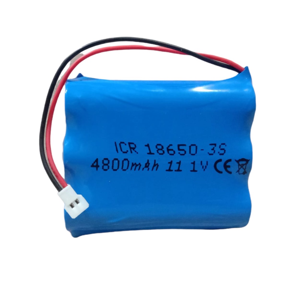 Baterai RC/ Baterain Speaker Bluetooth / Baterai Mainan RC Lainnya 3x 18650-3S 4800mAh 11.1V Protektor BMS 10A Konektor JST LOSI