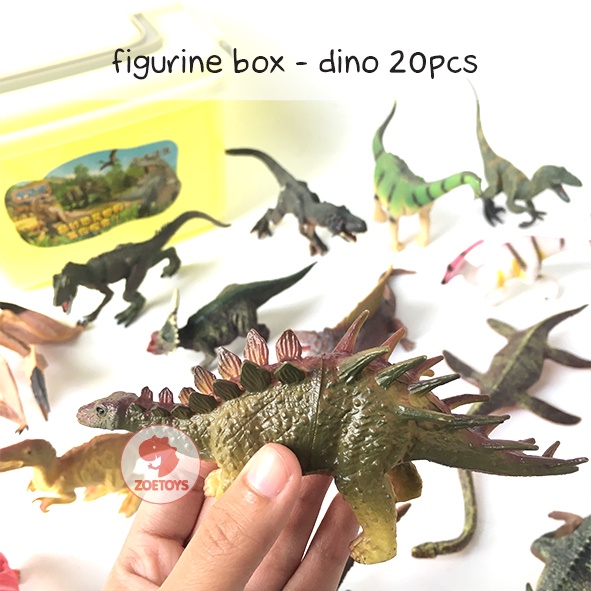 Zoetoys Figurine Box Dino Wild | Figures Animal Dinosaur Diorama Hewan Jurasic T-rex Model Toys Jungle Animal Figure Safari Set 33pcs  | Mainan Edukasi Anak | Cari Kado Natal