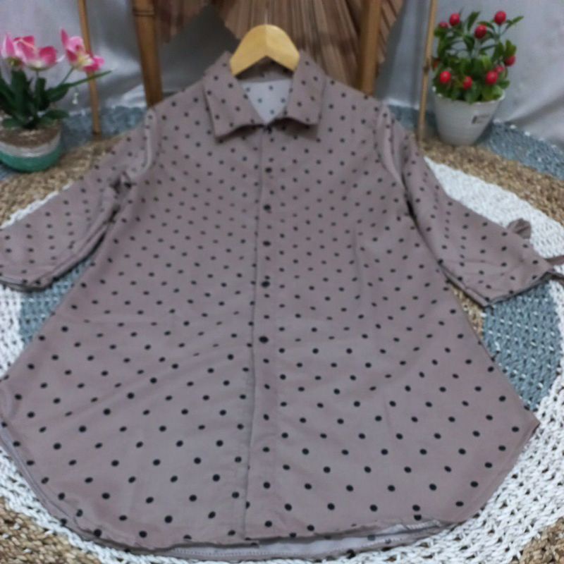 Tunik Polka Busui//Polka Kemeja Tunik Busui