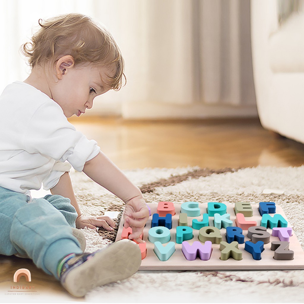 Indibaby Macaroon Wooden Puzzle