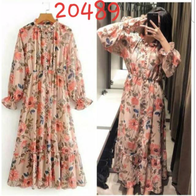 [COD] LONG TUNIK FLOWER BANGKOK / DRESS BANGKOK / FULL KANCING