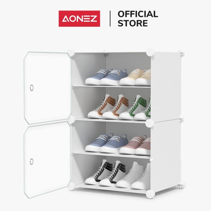 Aonez rak sepatu 4 tingkat rumah Tempat Sepatu