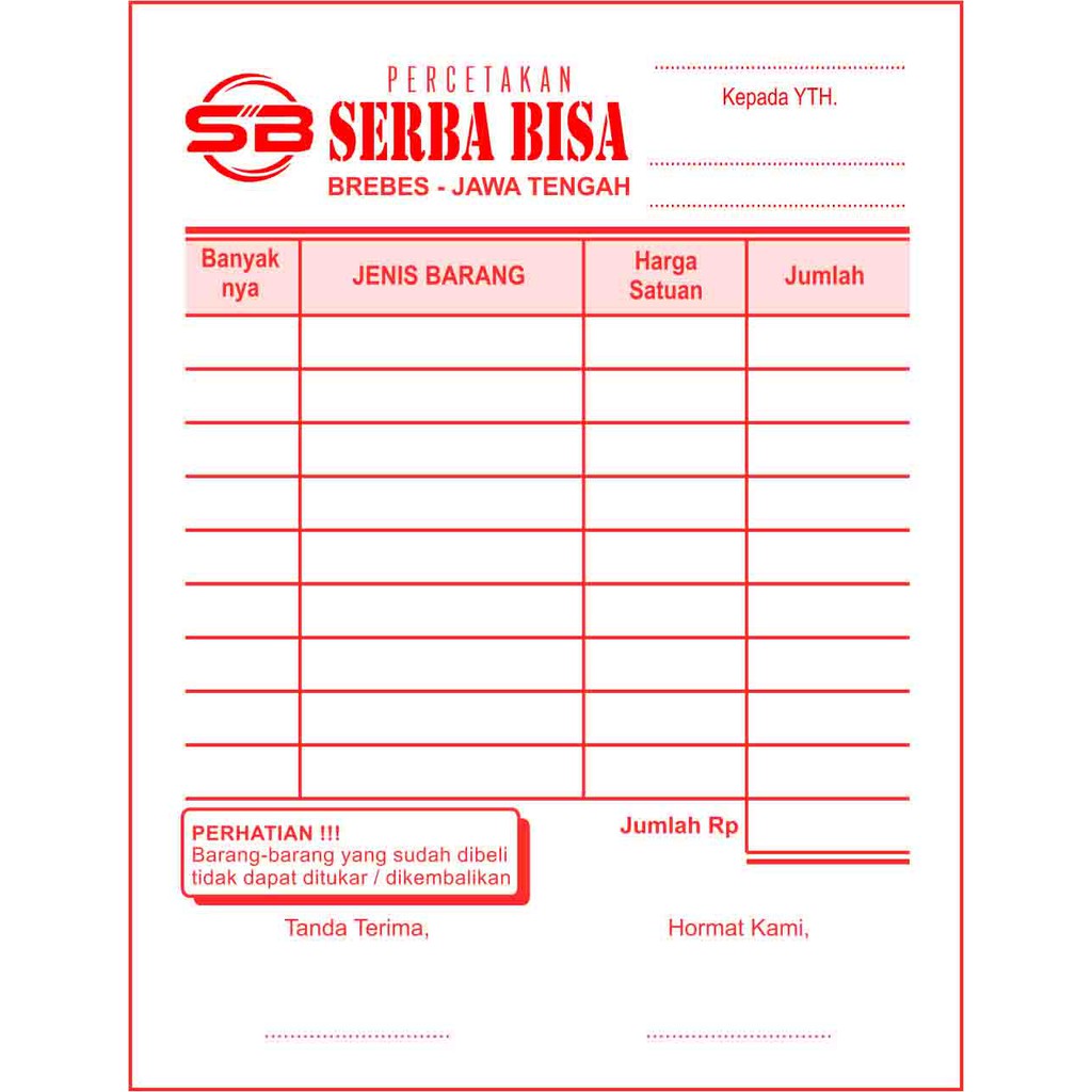 Nota 1 4 F4 Bahan Ncr 1 2 3 Ply Free Desain Suka Suka Shopee Indonesia