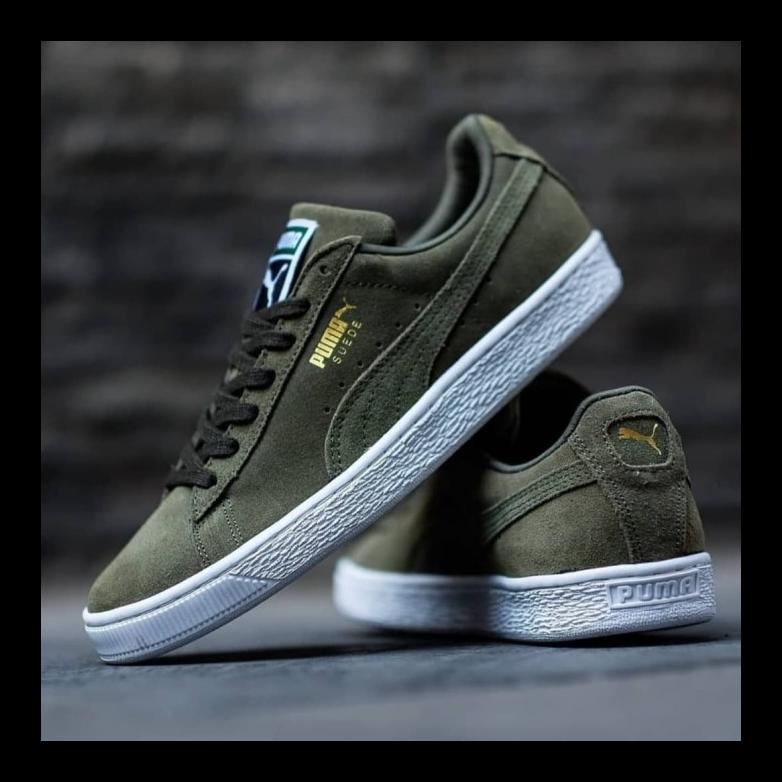 NEW PUMA SUEDE CLASSIC OLIVE GREEN TERPERCAYA