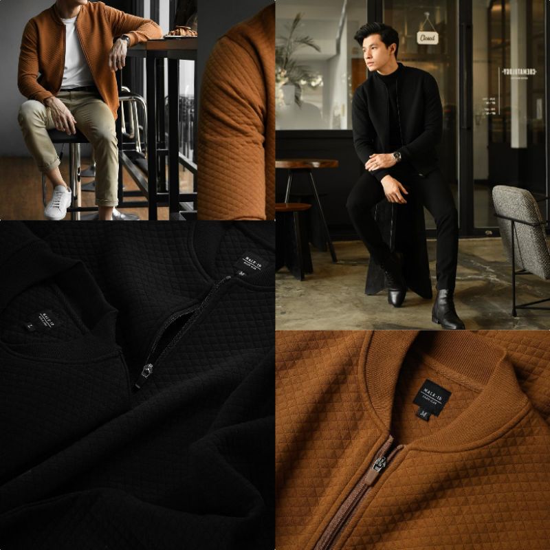 COMFY JACKET BROWN & BLACK BY MALE.ID