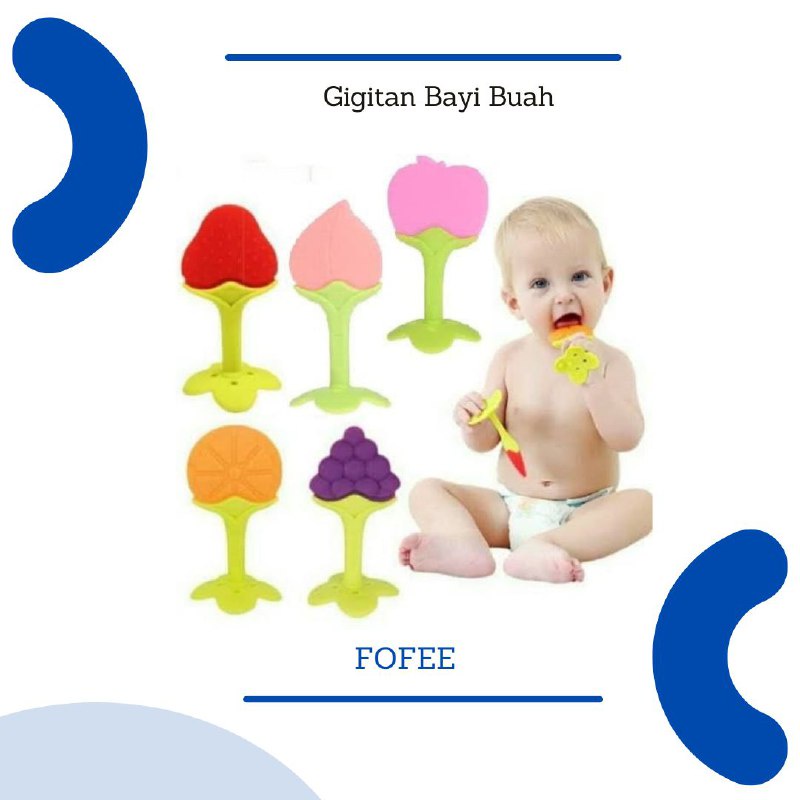 [IMPORT] - Baby Teether Buah Gigitan Bayi Silicone Teether Buah / Baby Fruit Teether