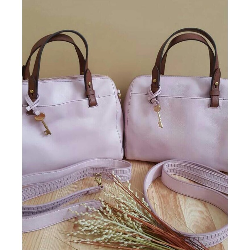  tas wanita Fossil Rachel Satchel Blush Pink Burnished 