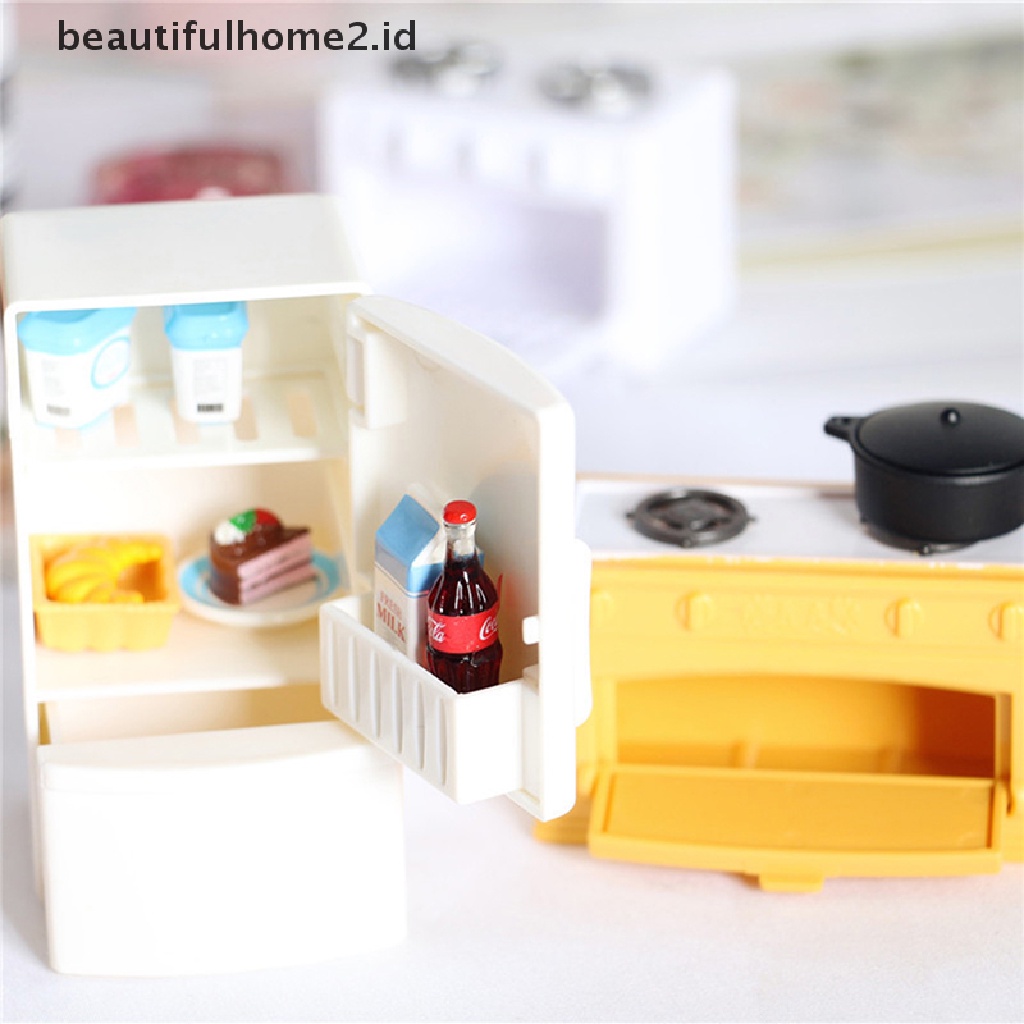 (beautifulhome2.id) Miniatur Kulkas Untuk Aksesoris Dapur Rumah Boneka