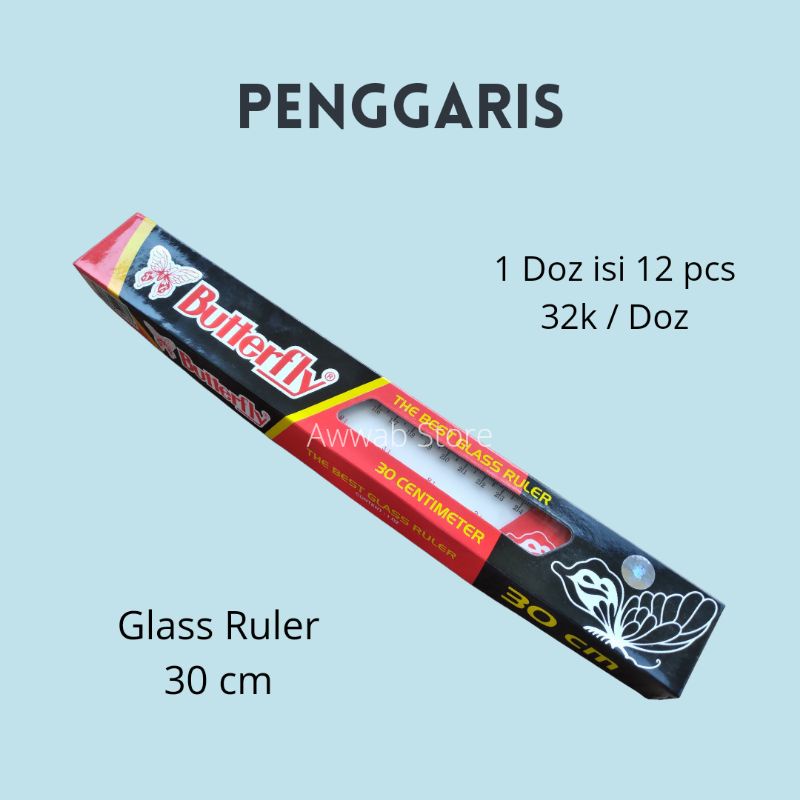 

Penggaris 30 cm Glass Ruler 1 pack