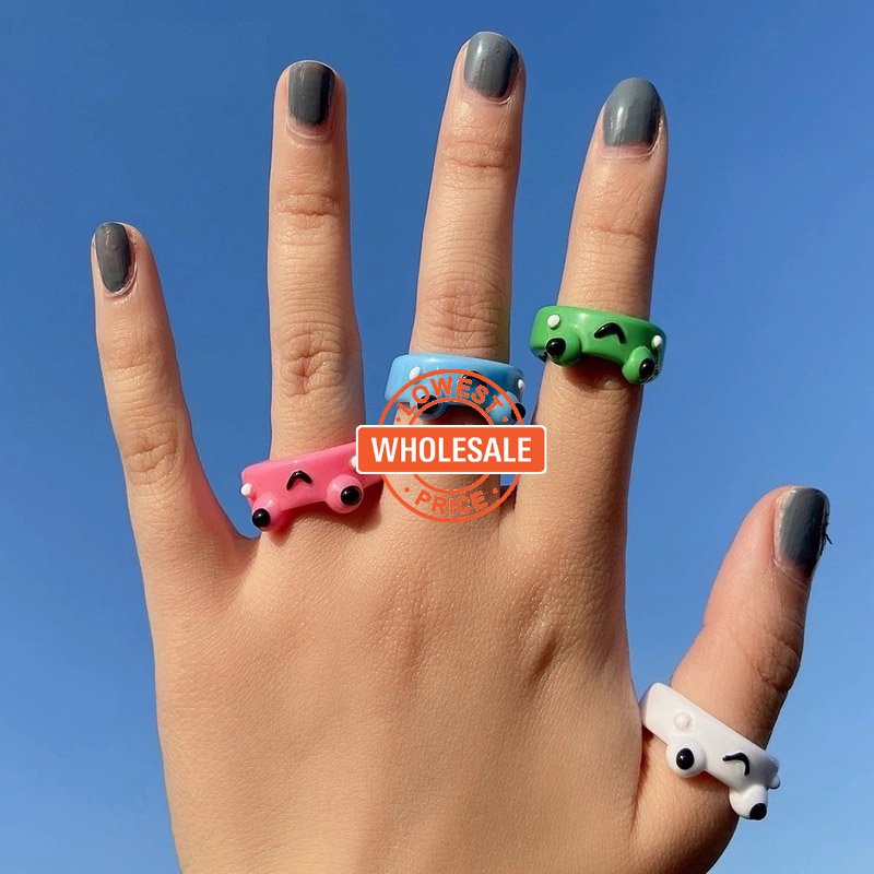 [Harga Grosir]Cincin Manik-Manik Keramik Warna-Warni Bahan Akrilik Untuk Wanita/Hot Sale