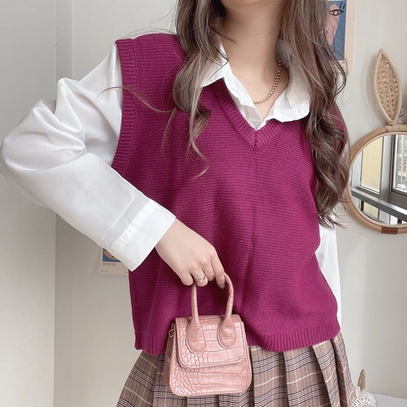 KANI VEST KNIT - ROMPI WANITA BAHAN RIB - ROMPI STYLE KOREA