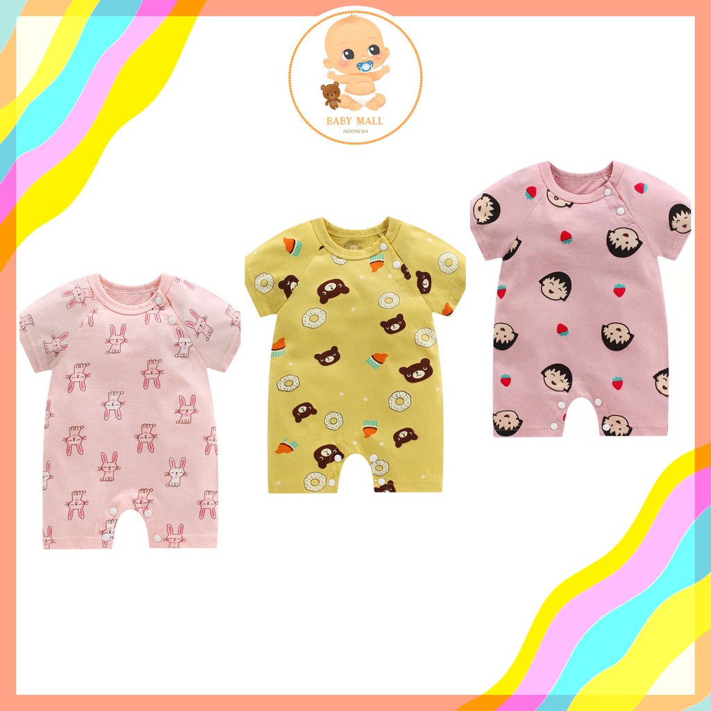 Babymall.id✨ HSNG Jumper Pendek / Romper Bayi Pendek / Baju Kodok Lengan Pendek Bayi New Born IMPOR