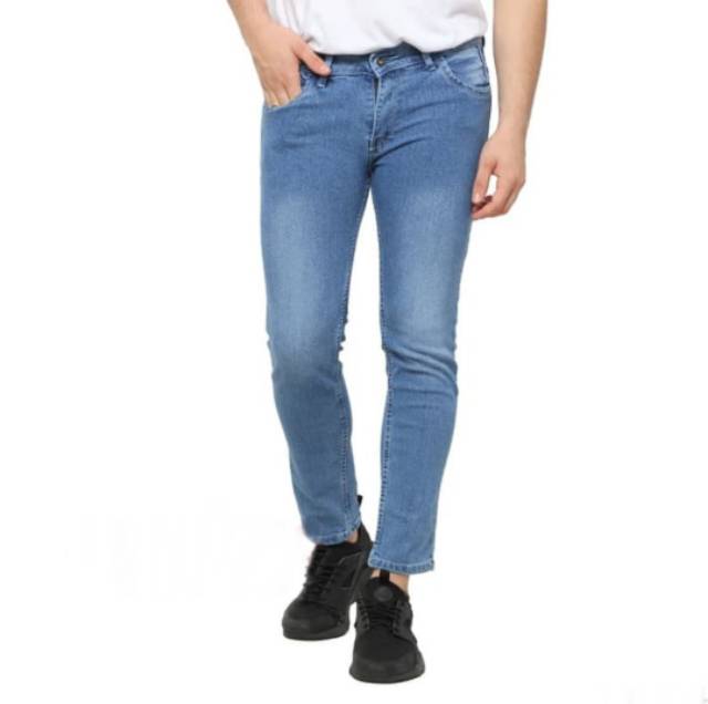 Celana Panjang Denim Pria Distro Skinny Premium Quality Murah - Blue Wash
