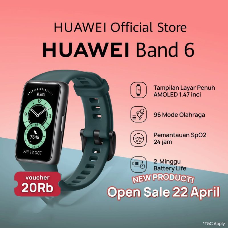 Jual HUAWEI BAND 6 Smart Watch Smart Band Layar AMOLED 1.47 Inci 96