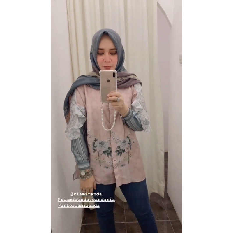 Prameswari top Riamiranda RM Saga Raya Collection Lebaran Ria Miranda