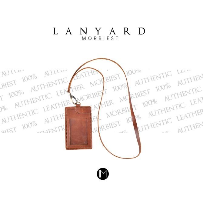 

[[COD]] Lanyard Kulit Asli - ID Card Name Tag Kulit - MORBIEST Lanyard - Brown STOK TERBATAS Kode 986