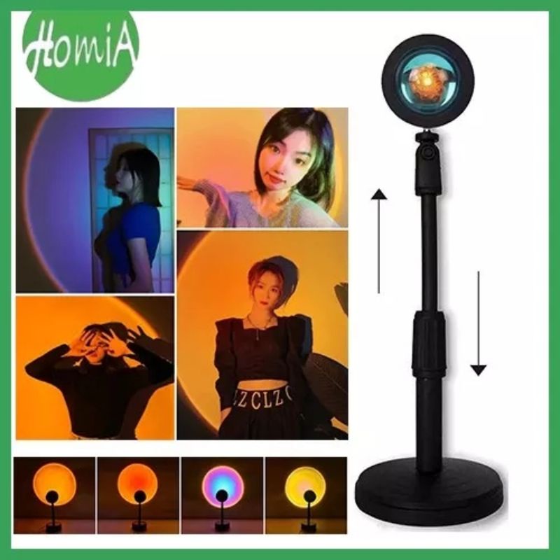 Lampu Sunset LED Lampu Tidur Proyektor Fill Night Lamp Plus Tripod LAMPU HIASAN