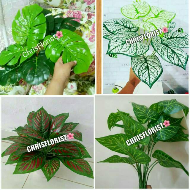 Daun Latex Plastik Palsu Buatan Plastic Sintetis Dekorasi Hiasan Artificial