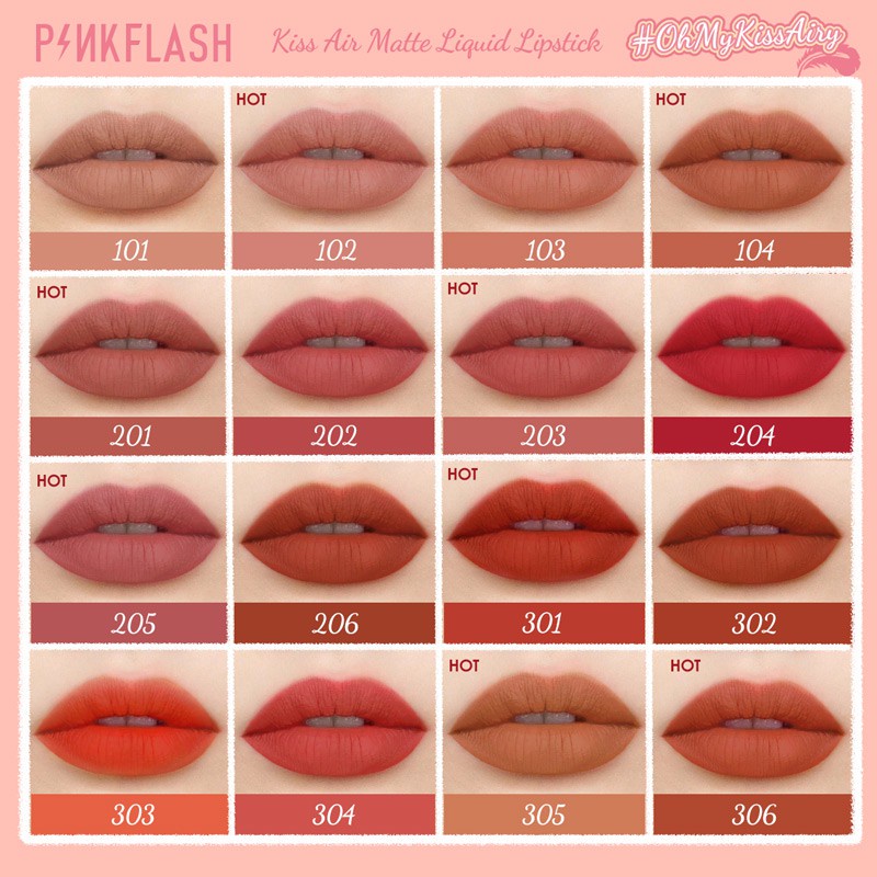 {LB} PINKFLASH Kiss Airy Matte Liquid Lipstick Waterproof Lip &amp; Cheek tint - Lip Tint WaterProof