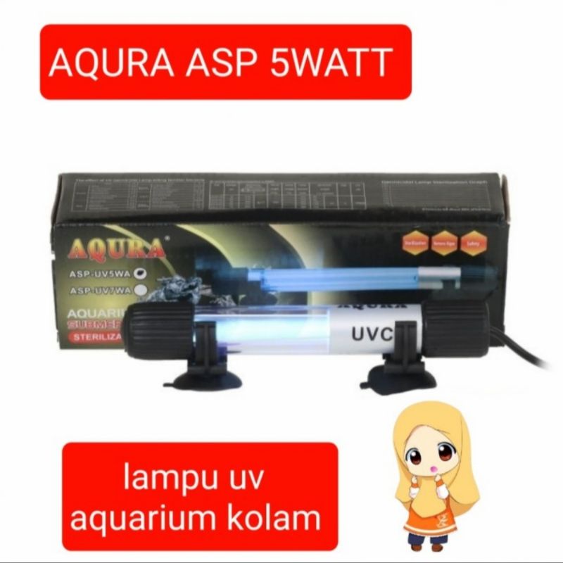 Lampu UV Sterilisasi AQURA ASP UV 5 Watt lampu uv filter kolam