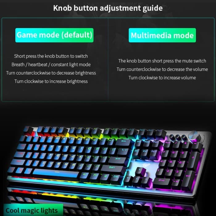 Keyboard Gaming Multimedia Membrane AULA F2028 – RGB Macro Software