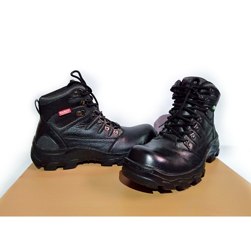 sepatu boots safety kerja  touring kulit asli kickers boot pria termurah