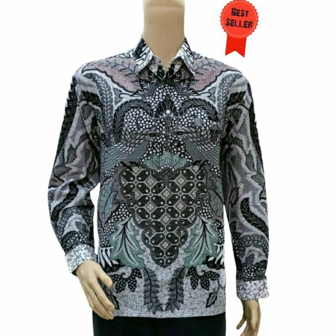 Kemeja Pria Jumbo XXXXL Batik Lengan Panjang Modern Big Size 4L-5L Seragam MOR-D