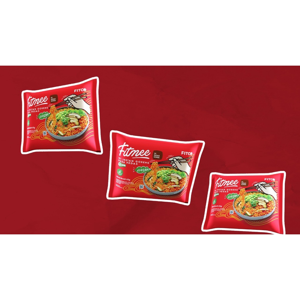 FITMEE MIE BAYAM GORENG PEDAS KOREA RENDAH KALORI 65GR | SPINACH NOODLE MIE INSTAN DIET SEHAT