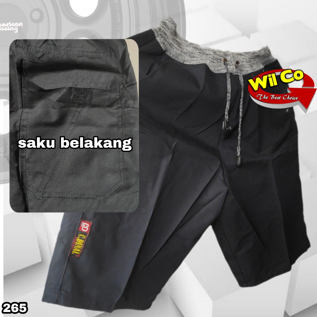 K265 - CELANA PENDEK PRIA CHINOS RIP POLOS SAKU BELAKANG REKAT HARGA PER 1PCS