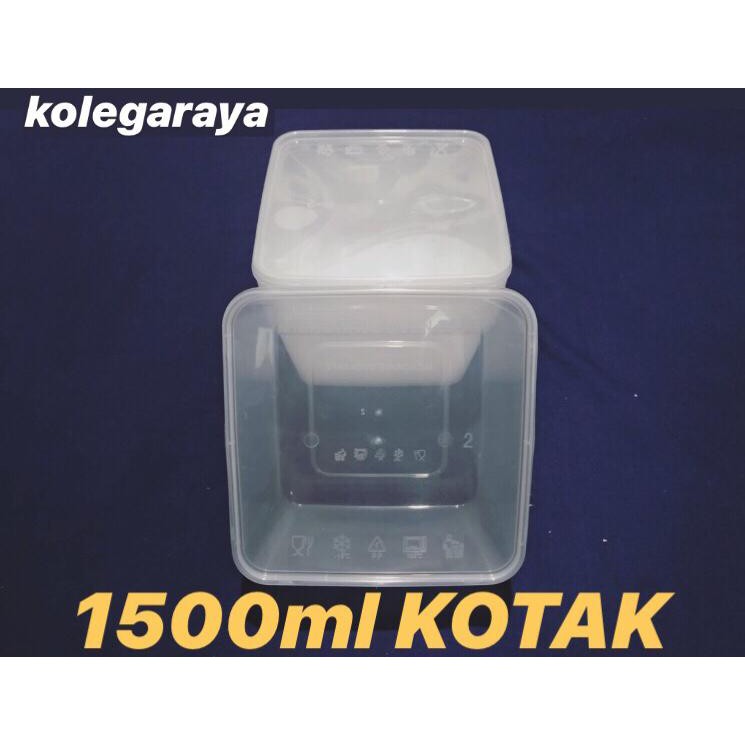 Thinwall Kotak OTK1500ML,Wadah Makanan Plastik FoodGrade ISI 15 PCS