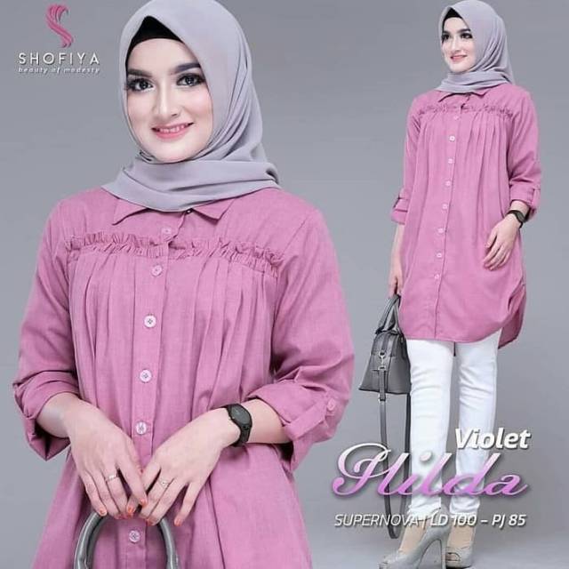 Hilda tunik/baju atasan wanita terbaru/blouse muslim termurah