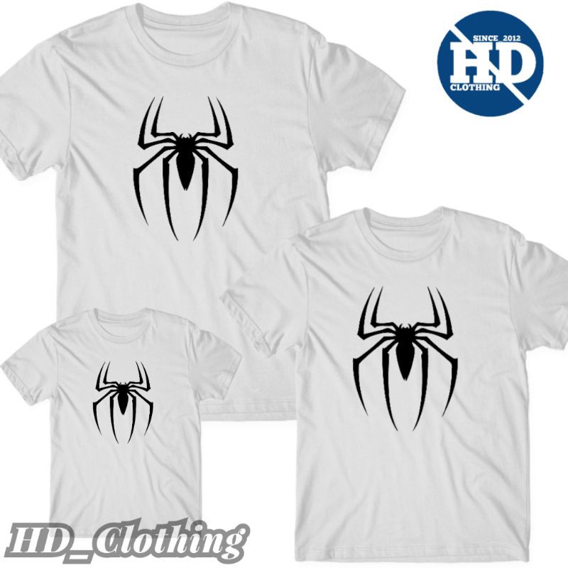 Kaos Couple Keluarga GRATIS NAMA Superhero Anak dan Dewasa Laba-Laba - HD Clothing